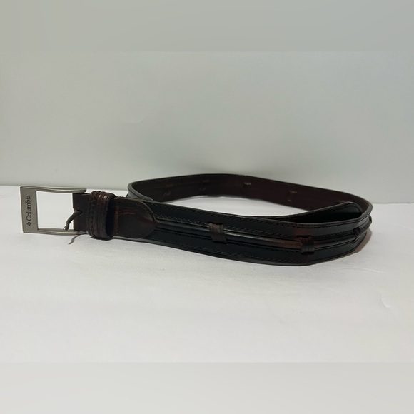 Columbia Genuine Leather  Belt Brown Sz 34 Preowned 11CO0255 - Picture 14 of 16